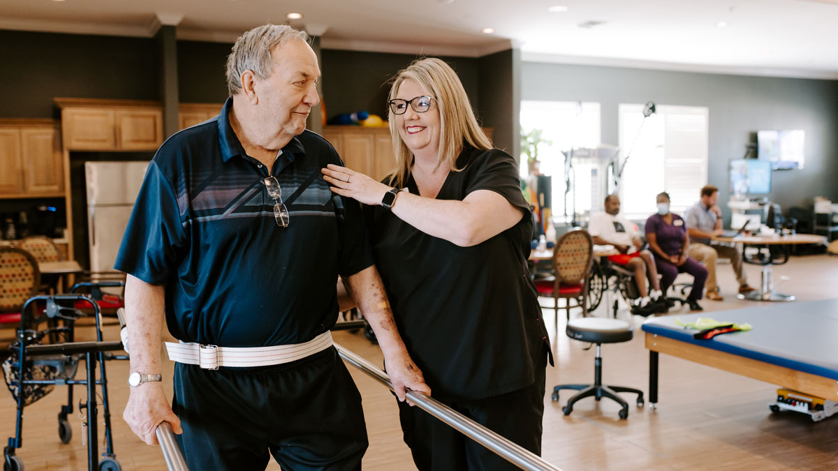 Patient Doing Physical Therapy with ProCare Therapist